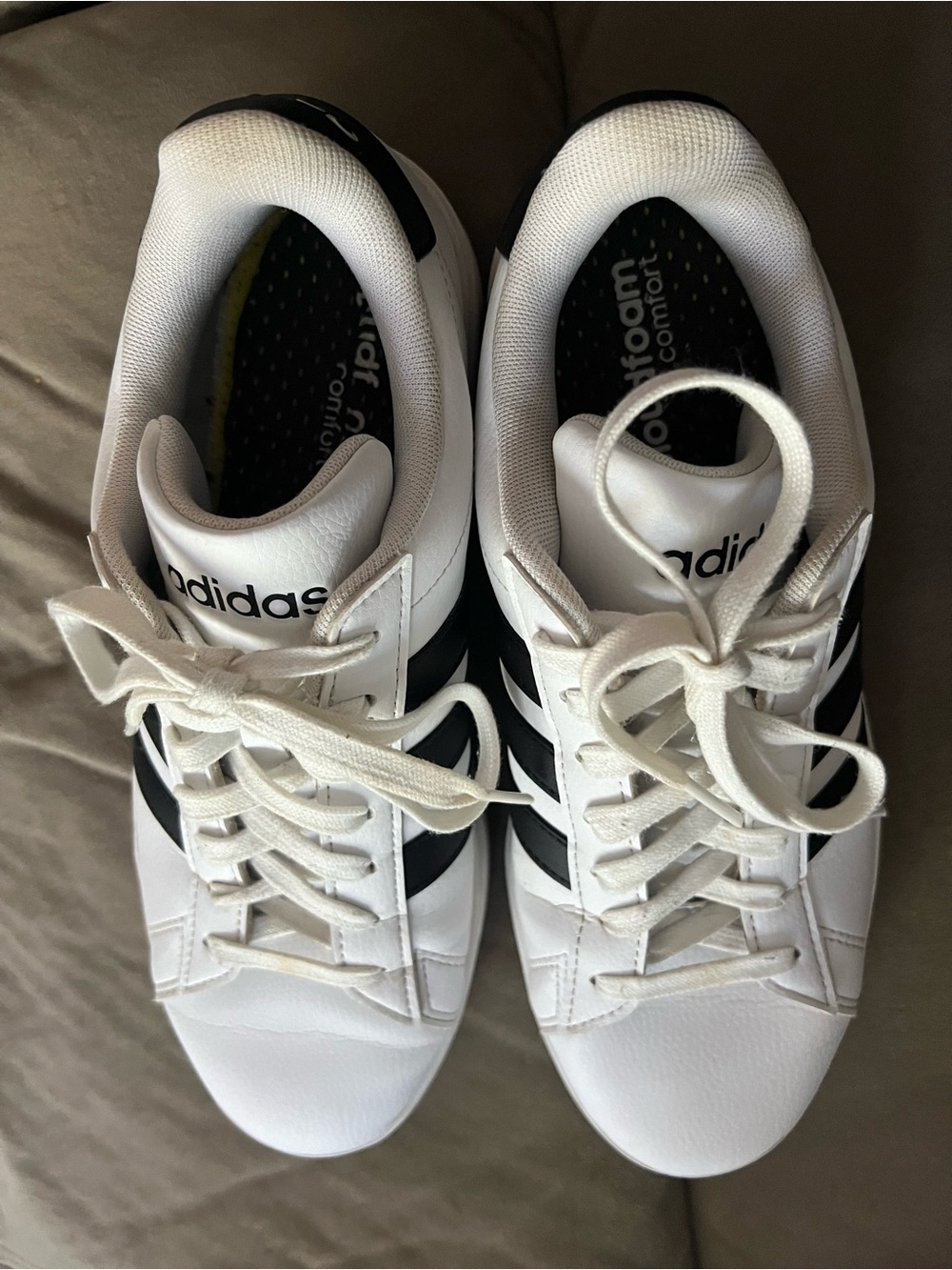 adidas White & Black Men's Lace-Up Sneakers